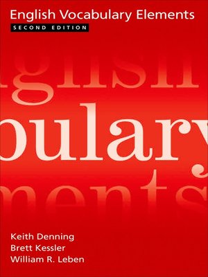 cover image of English Vocabulary Elements